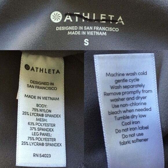 Athleta Colorblock High Rise 7/8 Yoga Gym Leggings Tights Grey White S - Picture 6 of 7